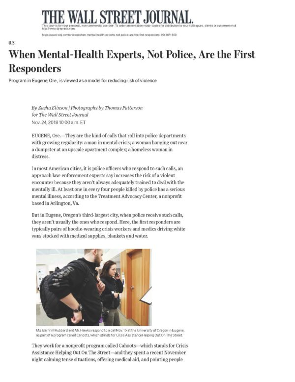When MentalHealth Experts, Not Police, Are the First Responders